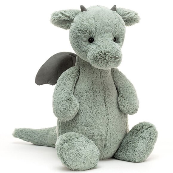 Bashful Dragon Jellycat Plush NWT Hard to Find Big Green Stuffed Animal BAH2DGN - Picture 1 of 3